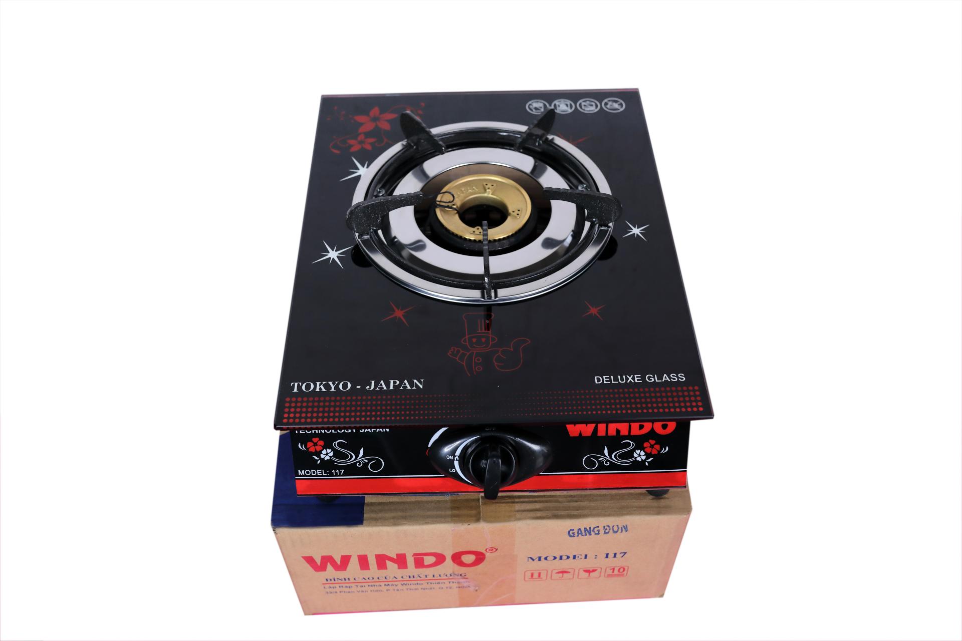 BẾP GAS ĐƠN ĐỂ BÀN MẶT KÍNH WINDO 117